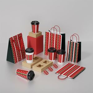 Customized <b>Coffee</b> Packaging Bag <b>Takeaway</b> Beverage <b>Cup</b> Holder Milk Tea Packaging Bag Kraft Paper Bags With Logo - Product Image 3