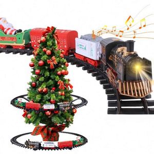 Juego de Tren de Juguete Eléctrico con Locomotora de Vapor Clásica de Carga, Funciona con Pilas, con Luz y Sonido de Humo - Product Image 1