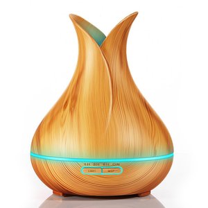 Diffuseur d'arômes à grain de bois 400 ml, humidificateur ultrasonique avec lumière LED, diffuseur d'huiles essentielles pour la maison et le bureau - Product Image 5