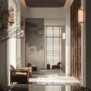 Muebles de Madera Hechos a Medida y Decoración de Estilo Chino Moderno para el Recibidor, Solución de Diseño Gráfico Integral para el Hogar - Product Image 4