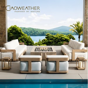 Set di Divani da <span class=keywords><strong>Esterno</strong></span> di Lusso, Arredamento per Patio, Set di Divani Moderni in <span class=keywords><strong>Legno</strong></span> per Hotel e Giardino, Divano Modulare per Hotel, Lounge da <span class=keywords><strong>Esterno</strong></span> in Teak - Product Image 1