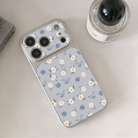 Coque de téléphone portable en cuir imprimé nœud papillon, coque arrière blanche Corning pour iPhone 16 12 15 18 17 Air Pro Max