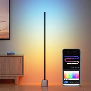 קישוט חדר משחקים סלון עומד מנורת LED פינת מוסיקה סנכרון RGB צבע שינוי עם אפליקציה LED רצפת מנורת חכם פינה מנורה