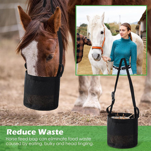 Bolsa de malla para alimentar a caballos, ganado y ovejas, con cuello ajustable para colgar, para alimentación lenta y prevención de derrames. - Product Image 2