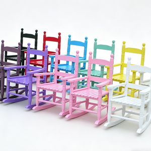 Chaise à bascule Adirondack pour enfants en bois de peuplier, chaise de jardin pour tout-petits, chaise de chambre à coucher, salle de jeux, ergonomique, durable, meubles pour enfants - Product Image 2