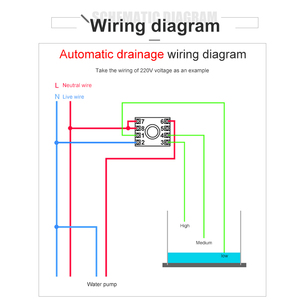 Controlador de nivel de líquido, interruptor de nivel de agua automático, drenaje con Base y sonda de 2M, AC220V, 50/60hz, AFR-1 - Product Image 6