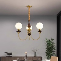 Lámpara Colgante LED de Madera Ajustable en Altura, Estilo Francés Moderno de Mediados de Siglo, Vintage Americano Retro, Tipo Magic Bean, para Sala de Estar