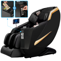 Sillón de Masaje Comercial Premium 4D con Bolsas de Aire para Todo el Cuerpo, Funciona con Monedas, con Control de Voz Inteligente Bluetooth y Función Musical