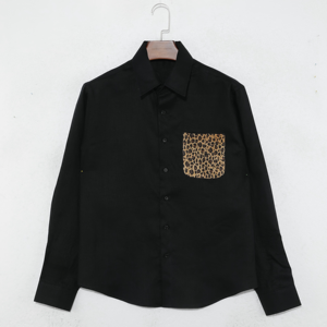 Camicie da <span class=keywords><strong>uomo</strong></span> personalizzabili con bottoni leopardati a maniche lunghe - Product Image 1