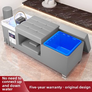 Cama de champú de lujo sin conexión con depósito de agua para terapia capilar, para peluquerías, spas de belleza y masajes tailandeses, con cuero sintético y sistema de agua - Product Image 3