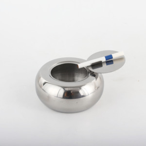 Modern Tabletop 120mm Stainless Steel Windproof Ashtray with lid Home Decoration Ash Holder Cigarette Ashtray