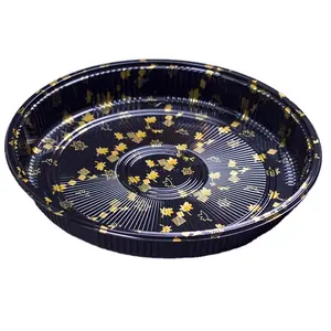 Disposable multiple sizes round sushi party tray to go sushi tray with Anti-fog Lid