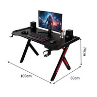 Bureau de jeu ergonomique pour setup de gaming, station de travail informatique, table gamer RGB avec éclairage LED – Offre Spéciale