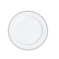Plaques de chargeur en argent doré transparent meubles de mariage en plastique et décoration de banquet d'hôtel pour la fête