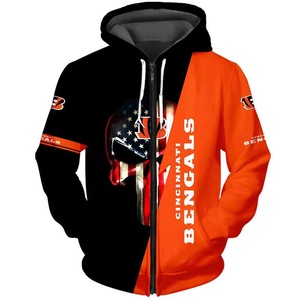 Venta caliente 2024 Calentamiento Impresión 3D Todos los 32 equipos Club de fútbol Cremallera Sudadera Buffalo Bills San Francisco 49ers - Product Image 4