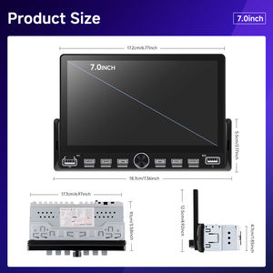 Lecteur MP5 de voiture Podofo 7 pouces 1 Din, touches de piano, USB/Type-C/BT, autoradio universel, CarPlay/Android Auto/<span class=keywords><strong>YouTube</strong></span> sans fil, ODM - Product Image 5