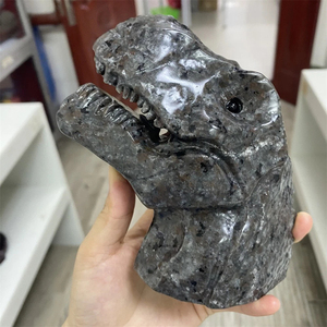 Venta al por mayor de calaveras de Tiranosaurio Rex talladas a mano de Yooperlite natural de alta calidad, dinosaurio vintage para aliviar el estrés - Product Image 2