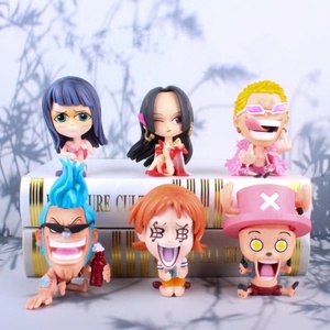 ฟิกเกอร์อนิเมะญี่ปุ่น Luffy Zoro Nami Sanji เวอร์ชั่น Q 9ซม. ฟิกเกอร์ของเล่นตกแต่งรถยนต์ - Product Image 2