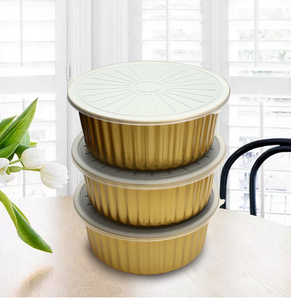 工場アルミ箔大型食品包装容器ホットポット焼き魚スープテイクアウェイパンボウルふた付き4000ml 5000ml - Product Image 2