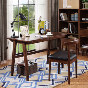 Nordic Solid Wood Computer Desk 1200x600x750mm Double <b>Drawer</b> Study Desk For Home Office - Product Image 1