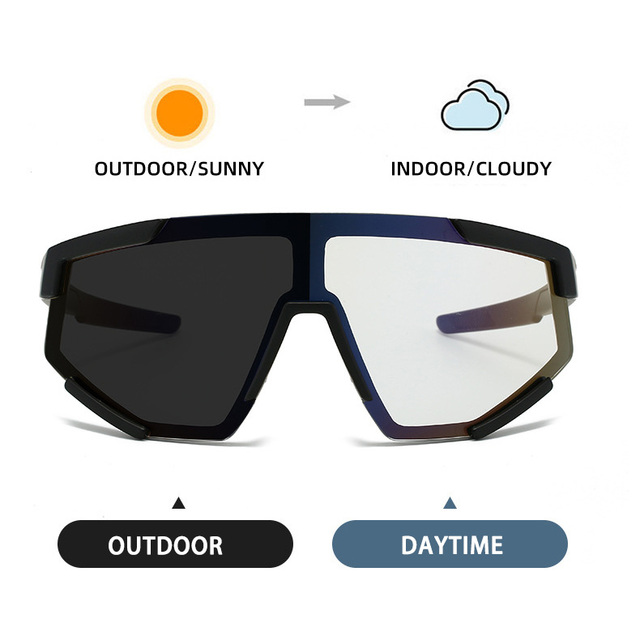Wholesale Trending Custom Logo Sport Cycling Rimless Square Durable Sun Glasses with Photochromic Lenses for Outdoor Activities