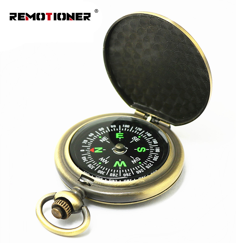 Acampamento ao ar livre Caminhadas Portable Metal Flip Cover Pocket Watch MIni Compass para Presentes Vintage