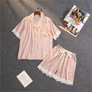 Pigiami Delle Ragazze del Vestito di Casa Pigiama Sweetheart Set di Polka Dot Pigiami Degli Indumenti <span class=keywords><strong>Da</strong></span> <span class=keywords><strong>Notte</strong></span> Camicia <span class=keywords><strong>Da</strong></span> <span class=keywords><strong>Notte</strong></span> <span class=keywords><strong>per</strong></span> la Donna - Product Image 3