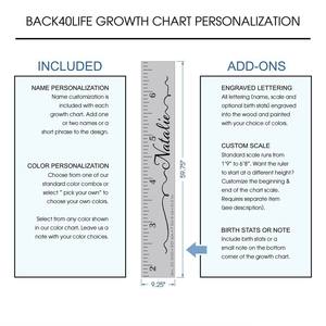 Personnalisé enfants mur en bois mètre hauteur croissance graphique enfants mesure bâton règle pour garçons filles cadeau - Product Image 4