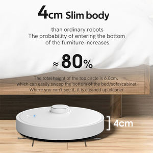 Aspirateur robot intelligent 1200Pa, serpillière humide et sèche pour sols durs - Product Image 3