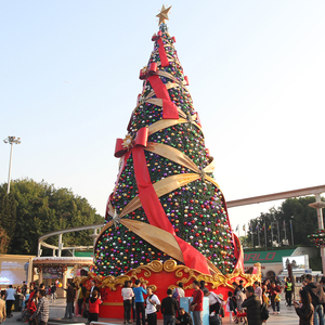 Khổng Lồ Nhân Tạo Cây Giáng Sinh Chiếu Sáng 20ft 40ft 50ft 60ft Xoắn Ốc Lớn Cây Giáng Sinh Với Motif Đèn Bowknot Ribbon - Product Image 1