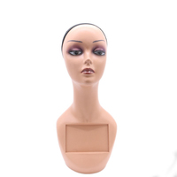 Mannequin féminin réglable en PVC avec maquillage gonflable grande taille perruque et chapeau présentoir modèle de tête en plastique pour accessoires