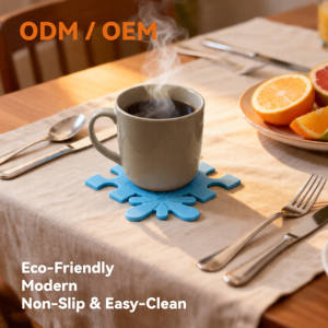 Waterproof, Oil-resistant, Durable, Food-grade Beverage Table <b>Mat</b>, Reusable, Creative Irregular <b>Silicone</b> coaster - Product Image 1