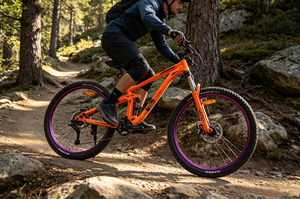Bicicleta de Montaña de Suspensión Completa de 26 Pulgadas, 1x8 Velocidades, Frenos de Disco Hidráulicos, Degradado de Color, Cuadro de Acero de Alto <span class=keywords><strong>Carbono</strong></span> para Todoterreno - Product Image 4