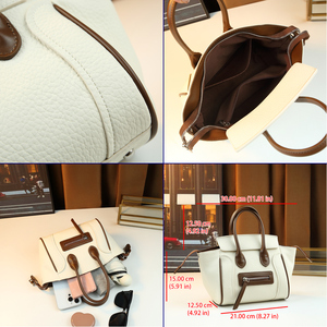 Sac fourre-tout color block motif <span class=keywords><strong>smiley</strong></span>, grain litchi, style rétro, spacieux, pour femme - Product Image 5