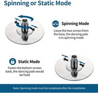 Portable 45mm Intérieur Fitness Danse Pôle Maison Exercice Stripper Tube pour Spinning Statique Danse Sports & Divertissement Produit