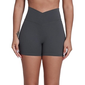 Shorts de sport personnalisés pour femmes, taille en V, extensibles dans quatre directions, respirants, avec taille élastique, pour la course et le cyclisme - Product Image 2