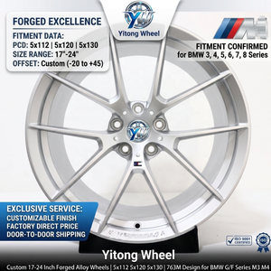 Cerchi in Lega Forgiati Personalizzati 17-24 Pollici 5x112 5x120 5x130 a 5 Razze Design 763M per BMW Serie 3 4 5 6 7 8 G20 G30 F30 M3 M4 - Product Image 1