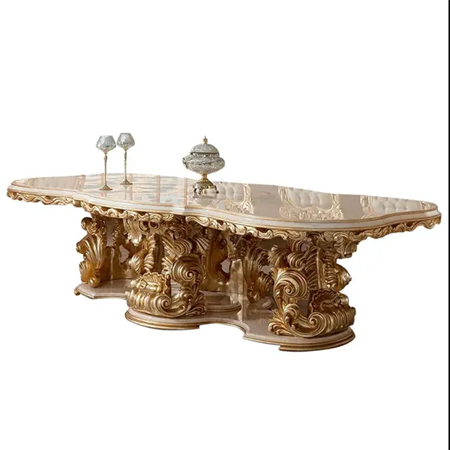 European style solid wood long dining table