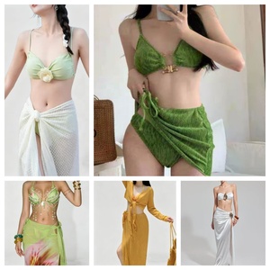 Traje de Baño Bikini Personalizado para Mujer, Traje de Baño Sheining con Falda, Secado Rápido, Transpirable, Conjunto de Tres Piezas - Product Image 5