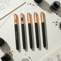 Stylos en caoutchouc carrés personnalisés de haute qualité avec logo, clip métallique, stylos promotionnels pour la publicité scolaire