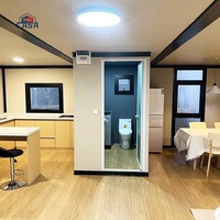Maison préfabriquée en conteneur de 40 pieds à assembler rapidement, toit plat, extensible, avec salle de bain et cuisine pour ateliers