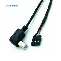 Cable USB B Macho a Conector USB de 5 Pines Hembra de 90 Grados y 50 cm para Placa Base PCB, Impresora Dupont