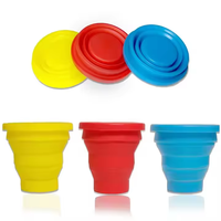 Mug pliable en silicone de qualité alimentaire coloré 100ML sans BPA, tasse à eau réutilisable pliable