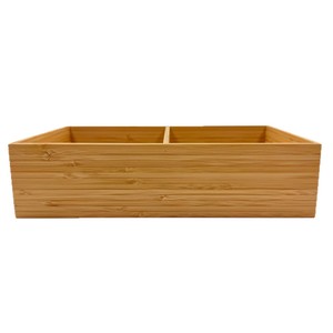 Caja de almacenamiento de bambú rectangular sin tapa para el hogar, escritorio, mesa de centro, sala de estar, organización de aperitivos y control remoto - Product Image 1