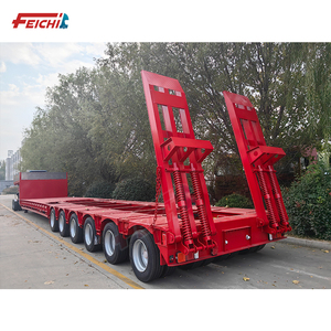 Semirremolque de <span class=keywords><strong>plataforma</strong></span> baja de 2 ejes y <span class=keywords><strong>4</strong></span> ruedas, de 18 m de largo, con capacidad para transportar contenedores de carga de 5 <span class=keywords><strong>metros</strong></span>, con <span class=keywords><strong>plataforma</strong></span> baja y ruedas auxiliares. - Product Image 3