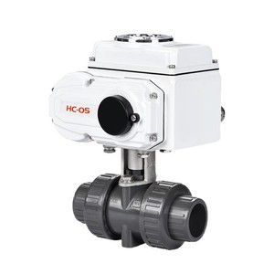 วาล์วบอลแบบยูเนี่ยนคู่ UPVC ไฟฟ้า รุ่น Q921S 10 DN15 ถึง DN100 วาล์วพลาสติกทนกรดด่าง สำหรับใช้ในอุตสาหกรรมน้ำ - Product Image 2