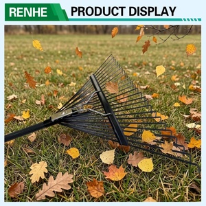 <span class=keywords><strong>Rastrello</strong></span> <span class=keywords><strong>per</strong></span> foglie e fieno da giardino in metallo, portatile e scalabile, con manico in metallo, <span class=keywords><strong>per</strong></span> attrezzi agricoli personalizzati - Product Image 3