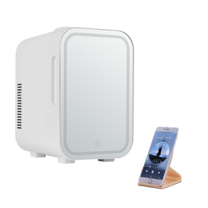 Nouveau <span class=keywords><strong>produit</strong></span> <span class=keywords><strong>beauté</strong></span> réfrigérateur mini réfrigérateur avec miroirs led 10 litres Portable maquillage réfrigérateur avec haut-parleur bluetooth - Product Image 1