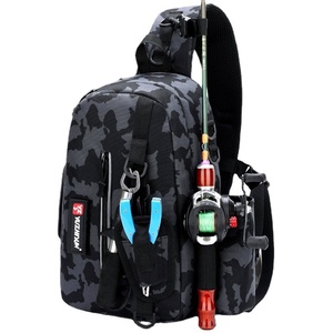 Sac de pêche multifonctionnel en nylon imperméable, sac de rangement pour canne à pêche, sac à canne à pêche à brancher pour équipement de pêche en plein air - Product Image 1