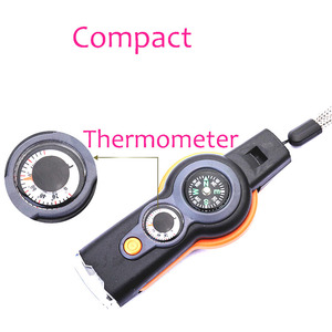 Ngoài trời Đa Chức Năng Còi Chất Lượng Cao Tồn Tiếng Còi với La Bàn Thermemoter <span class=keywords><strong>Led</strong></span> Đèn Pin - Product Image 5